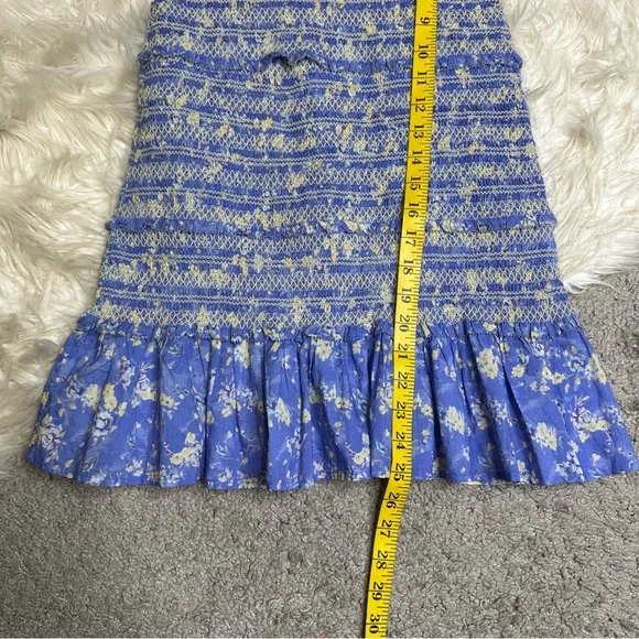 NWOT LoveShackFancy Belle‎ Blue smocked tie straps  Dress - Picture 10 of 12
